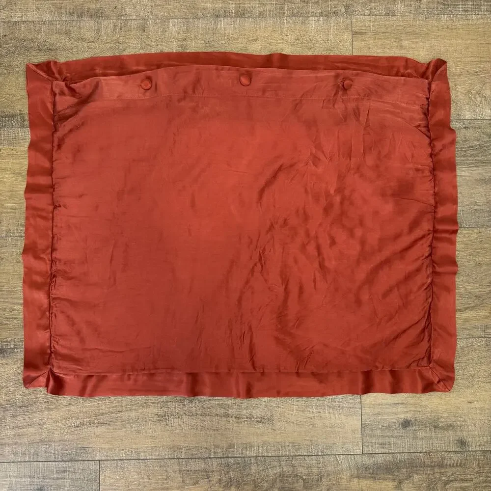 POTTERY BARN Velvet & Silk Diamond Quilt Standard Shams Terracotta RARE 2016
